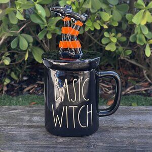 Rae Dunn Basic Witch Black Mug Witches Feet Topper